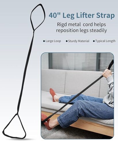 7-Piece Hip Replacement Recovery Kit, 2 Pcs Foldable Grabbers (32" & 23") with Shoehorn, Sock Aid Device, Dressing Aids Stick for Elderly, Button Hook, Leg Lifter, Long Handled Bath Sponge in Kuwait