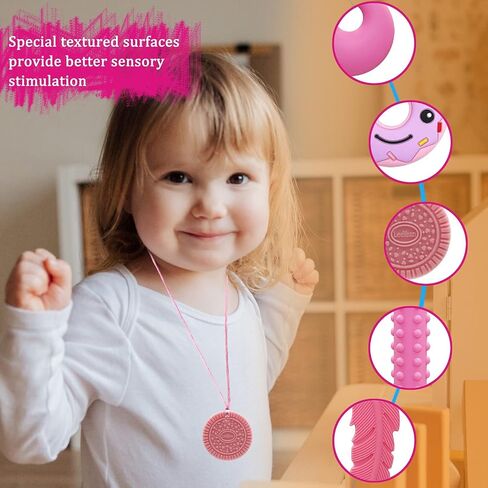 Chew Necklaces for Sensory Kids, Sensory Chewy Toys for Boys with Autism, ADHD, SPD, Chewing, Silicone Chewing Necklace Reduce Adult Anxiety Fidgeting in Saudi Arabia