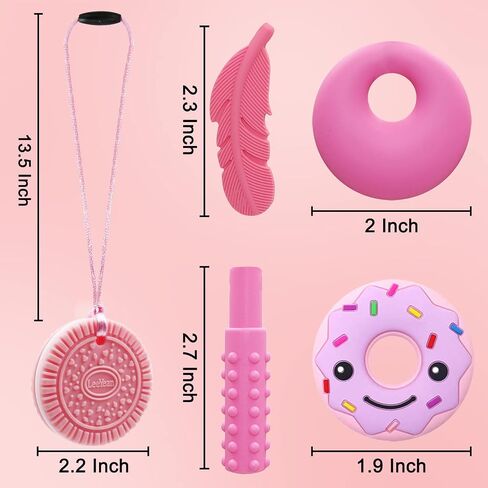 Chew Necklaces for Sensory Kids, Sensory Chewy Toys for Boys with Autism, ADHD, SPD, Chewing, Silicone Chewing Necklace Reduce Adult Anxiety Fidgeting in Saudi Arabia