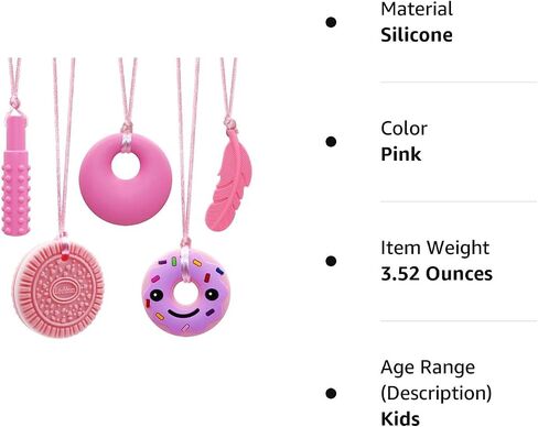 Chew Necklaces for Sensory Kids, Sensory Chewy Toys for Boys with Autism, ADHD, SPD, Chewing, Silicone Chewing Necklace Reduce Adult Anxiety Fidgeting in Saudi Arabia