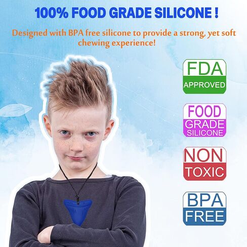 Chew Necklaces for Sensory Kids, Sensory Chewy Toys for Boys with Autism, ADHD, SPD, Chewing, Silicone Chewing Necklace Reduce Adult Anxiety Fidgeting in Saudi Arabia