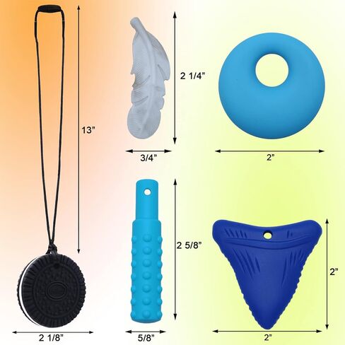 Chew Necklaces for Sensory Kids, Sensory Chewy Toys for Boys with Autism, ADHD, SPD, Chewing, Silicone Chewing Necklace Reduce Adult Anxiety Fidgeting in Saudi Arabia