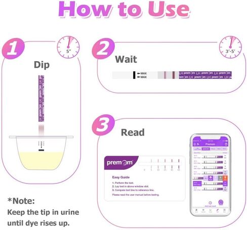 بريموم شرائط اختبار التبويض الكمي، مجموعة توقع الإباضة مع تطبيق قارئ الإباضة الرقمي الذكي، اختبارات الإباضة العددية، 20 اختبار للساعة in Kuwait