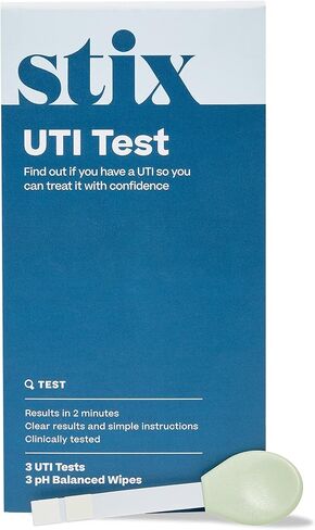 طقم اختبار Stix UTI | اختبار عدوى المسالك البولية مع نتائج فورية | دقيقة وسهلة الاستخدام | 3 اختبارات و3 مناديل مبللة بدرجة حموضة متوازنة in Kuwait