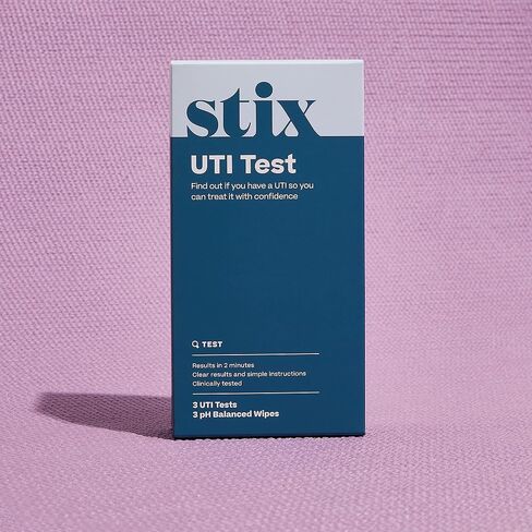 طقم اختبار Stix UTI | اختبار عدوى المسالك البولية مع نتائج فورية | دقيقة وسهلة الاستخدام | 3 اختبارات و3 مناديل مبللة بدرجة حموضة متوازنة in Kuwait