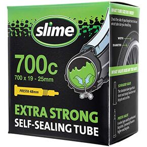Slime 30085 Bike Inner Tube with Slime Puncture Sealant, Extra Strong, Self Sealing, Prevent and Repair, Presta Valve, 700 x 19-25mm in Saudi Arabia