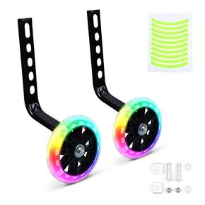 عجلات تدريب Tiekoun، عجلة تدريب على دراجة الأطفال Flash Mute مناسبة لـ 12 14 16 18 بوصة بما في ذلك المجموعة المثبتة in Kuwait