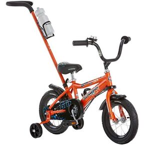 Schwinn Grit and Petunia Steerable Kids Bike, Boys and Girls Beginner Bicycle, 12-Inch Wheels, Training Wheels, Easily Removed Parent Push Handle with Water Bottle Holder, Multiple Colors in Saudi Arabia