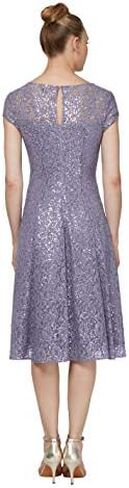 S.L. Fashions Women's Short Sleeve Tea Length Fit and Flare Dress (Petite Missy) in Saudi Arabia