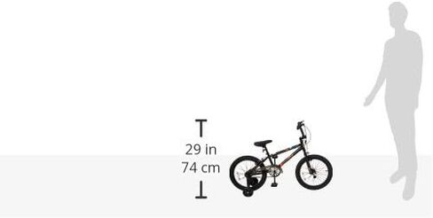 Mongoose Switch BMX Bike for Kids, 18-Inch Wheels, Includes Removable Training Wheels , Black in Saudi Arabia