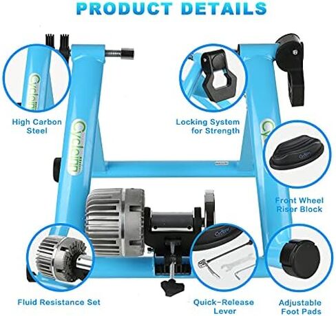 حامل مدرب الدراجة السائل من سايكلين لركوب الدراجات في الأماكن المغلقة مع تقليل الضوضاء، حامل تدريب محمول للدراجات الهوائية مع عجلة سوائل، مدرب مقاوم للدراجات النارية والدراجات الجبلية in Kuwait