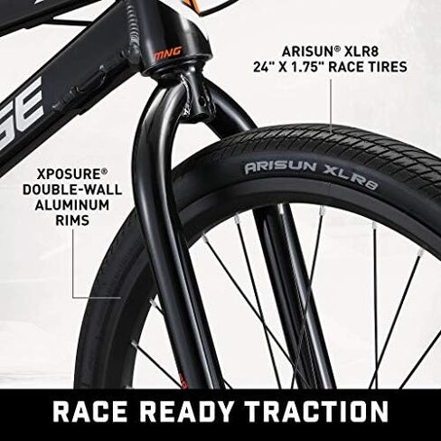 Mongoose Title Elite 24 BMX Race Bike with 24-Inch Wheels in Black for Advanced and Returning Riders, Featuring Professional-Grade 6061 Tectonic T1 Biaxial Hydroformed and Butted Aluminum Frame in Saudi Arabia