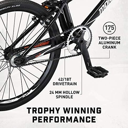 Mongoose Title Elite 24 BMX Race Bike with 24-Inch Wheels in Black for Advanced and Returning Riders, Featuring Professional-Grade 6061 Tectonic T1 Biaxial Hydroformed and Butted Aluminum Frame in Saudi Arabia