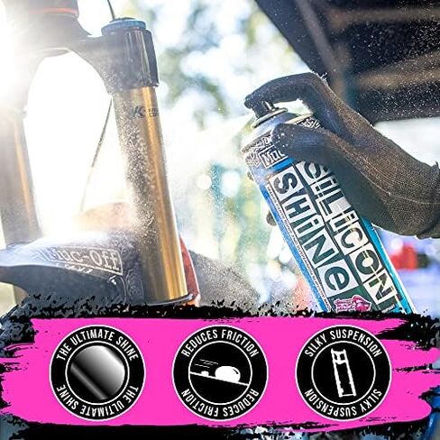Muc Off Silicon Shine, 500 Milliliters - Highly Advanced, Friction-Reducing Bicycle Shine Spray for A Glossy Finish - Suitable for All Types of Bike in Kuwait