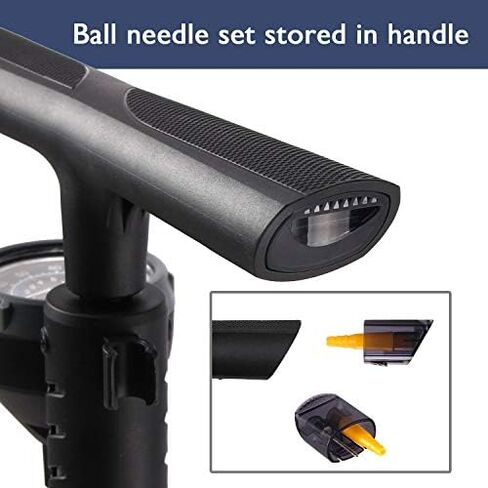 Beto Bike Pump Portable - Bicycle Floor Pump with Industrial Top-Mounted Gauge & Air Bleed Button - Presta Schrader Dunlop Valve Universal, Steel Tube 160 Psi Max (Sliver) in Kuwait