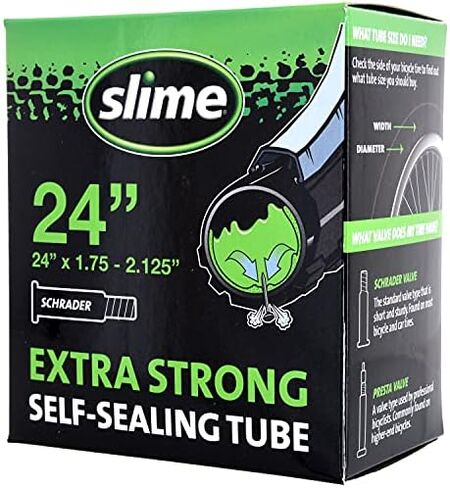 Slime 30047 Bike Inner Tube with Slime Puncture Sealant, Self Sealing, Prevent and Repair, Schrader Valve, 24"x 1.75-2.125" in Saudi Arabia