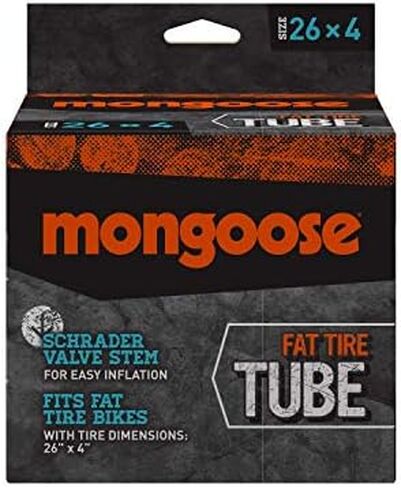 Mongoose Fat Tire Bike Tube, Schrader Valve, 26 x 4 inch , Black in Kuwait
