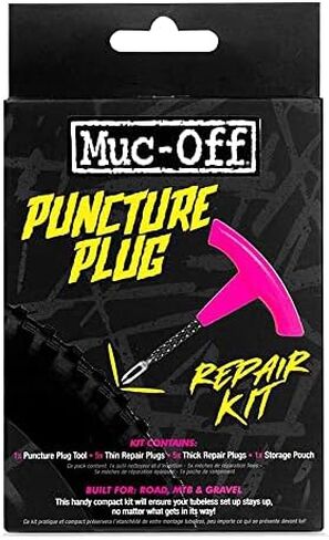Muc Off Puncture Plug Repair Kit - Puncture Repair Kit for Tubeless Bike Tyres - Includes 2-in-1 Puncture Plug/Reamer Tool, 10 Puncture Plugs & Pouch in Saudi Arabia