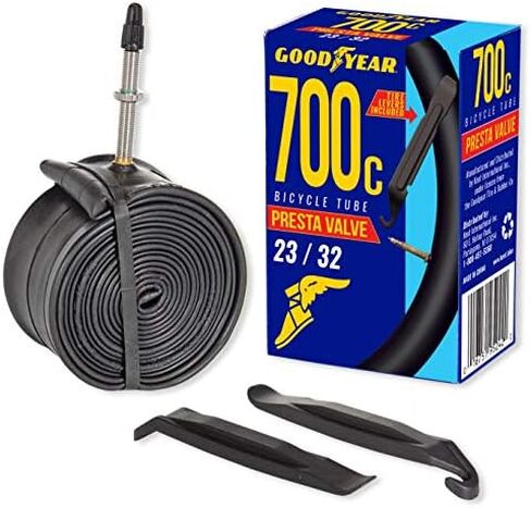 Goodyear 700c x 23/32 Presta Valve Tube, Black | 700c Bike Tube with Butyl Rubber | Dependable Mountain Bike Tube for Premium Cycling | 700x23/32 in Saudi Arabia