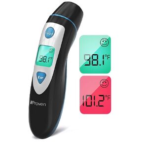 Forehead Thermometer for Adults and Kids with Ear Function (Superior Accuracy, Fast & Easy to Use with Colored Fever Alarm and 20 Memory, Quick 1-sec Temperature Thermometer in Kuwait