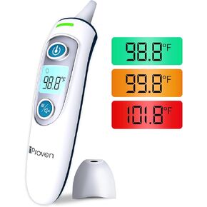 IPROVEN Digital Ear Thermometer for Adults, Kids and Babies [Fast, Accurate and Easy to Use] Ear and Forehead Mode, LED Display, Fever Alarm and 35 Memory Slots, iProven DMT-511 in Kuwait