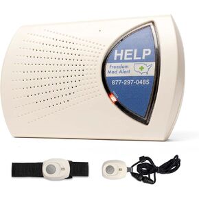 Freedom Med Alert - MXD Medical Alert System - Long Range, Home Based Alerts - Personal Emergency Button Necklace & Wristband - Waterproof - 24/7 Monitoring for Senior & Elderly - 4 Months Service in Saudi Arabia