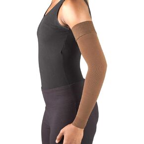 Truform Lymphedema Compression Arm Sleeve, 20-30 mmHg Post Mastectomy Support, Dot Top Grip Band, Beige, Small in Kuwait