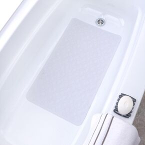 SlipX Solutions Durable Large Rubber Safety Mat 27 x 15, Feel Safe and Surefooted in your Bath or Shower, Extra Grippy Surface Texture and Over 200 Power Grip Suction Cups, Machine Washable, Gray in Saudi Arabia