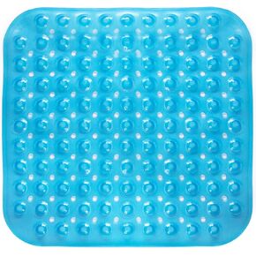 18x18 Bathtub Mat, Reliable Slip Protection for Shower, BPA Free, Latex Free, DEHP Free, Drain Holes to Prevent Water Buildup, Blue in Saudi Arabia
