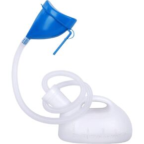 Men Reusable Pee Jug Male Urine Bottle 47.2" Long Tube with Lid Portable Thicken Men's Potty 2000ml for Hospital Camping Car Travel Toilet Universal Urinals