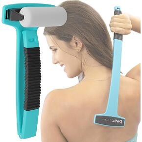 bearback Lotion Applicator for Back & Body. Premium 17" Long Handle Folding Applicator for Sunscreen | Self-Tanner | Body Lotion | Medication. 2 Foam Rollers Included. US Owned Small Business (Navy)