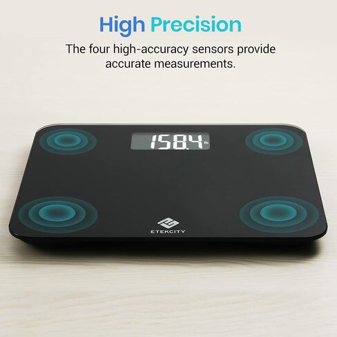 Etekcity Digital Bathroom Scale for Body Weight for People, Extra Wide Platform and High Capacity, Large Number and Easy-to-Read on Backlit LCD Display, 440 lb in Saudi Arabia