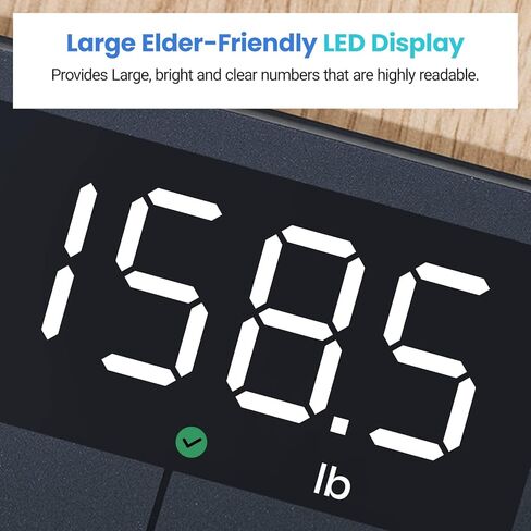 مقياس Etekcity لوزن الجسم، موازين الحمام الرقمية للأشخاص، الأكثر دقة حتى 0.05 رطل، شاشة LED ساطعة وأرقام واضحة كبيرة، جودة مطورة للاستخدام المنزلي الآمن لكبار السن، 400 رطل in Kuwait