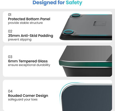 مقياس Etekcity لوزن الجسم، موازين الحمام الرقمية للأشخاص، الأكثر دقة حتى 0.05 رطل، شاشة LED ساطعة وأرقام واضحة كبيرة، جودة مطورة للاستخدام المنزلي الآمن لكبار السن، 400 رطل in Kuwait