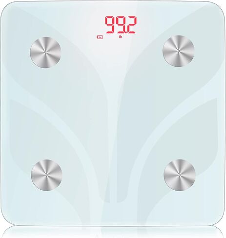 موازين وزن الجسم، موازين الحمام الرقمية مع أجهزة استشعار عالية الدقة وزجاج مقسى للأشخاص، شاشة LED، سهلة الارتداء، 400 رطل/180 كجم in Kuwait
