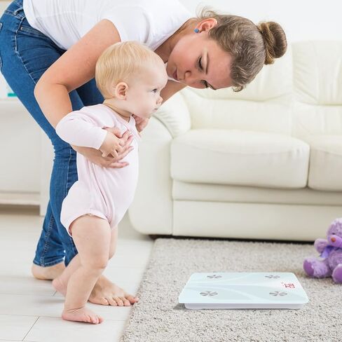 موازين وزن الجسم، موازين الحمام الرقمية مع أجهزة استشعار عالية الدقة وزجاج مقسى للأشخاص، شاشة LED، سهلة الارتداء، 400 رطل/180 كجم in Kuwait