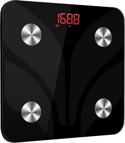 موازين الحمام الرقمية لوزن الجسم: موازين الحمام الإلكترونية مع أجهزة استشعار عالية الدقة وزجاج مقسى للأشخاص، شاشة LED، سهلة الارتداء، 400 رطل/180 كجم in Kuwait
