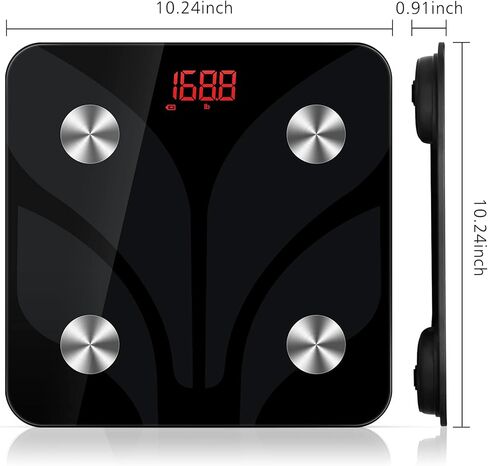 موازين الحمام الرقمية لوزن الجسم: موازين الحمام الإلكترونية مع أجهزة استشعار عالية الدقة وزجاج مقسى للأشخاص، شاشة LED، سهلة الارتداء، 400 رطل/180 كجم in Kuwait