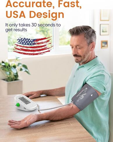 Blood Pressure Monitor,AILE Blood Pressure Machine Upper Arm Large Cuff(8.7"-16.5"Adjustable),Automatic high Blood Pressure Cuff for Home use (White) in Saudi Arabia