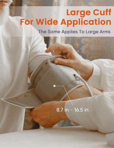 Blood Pressure Monitor,AILE Blood Pressure Machine Upper Arm Large Cuff(8.7"-16.5"Adjustable),Automatic high Blood Pressure Cuff for Home use (White) in Saudi Arabia