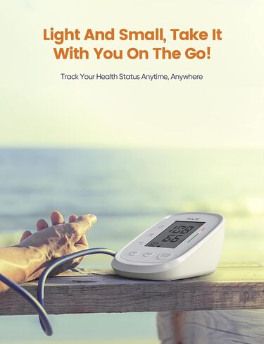 Blood Pressure Monitor,AILE Blood Pressure Machine Upper Arm Large Cuff(8.7"-16.5"Adjustable),Automatic high Blood Pressure Cuff for Home use (White) in Saudi Arabia