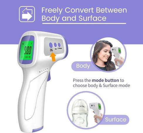 Touchless Forehead Thermometer for Adults and Kids, Instant Accuracy Readings,Fever Alarm, Quiet Vibration Feedback and 40 Memory Function in Saudi Arabia
