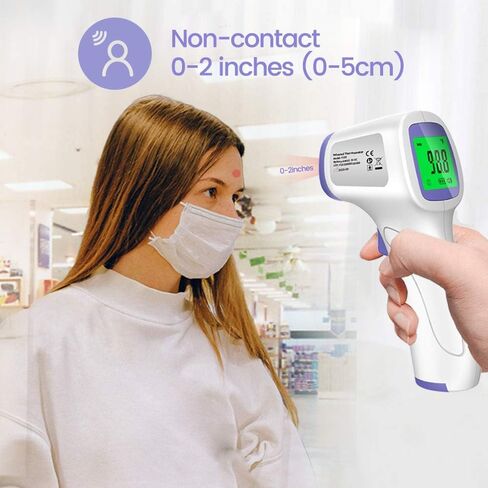 Touchless Forehead Thermometer for Adults and Kids, Instant Accuracy Readings,Fever Alarm, Quiet Vibration Feedback and 40 Memory Function in Saudi Arabia