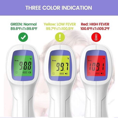 Touchless Forehead Thermometer for Adults and Kids, Instant Accuracy Readings,Fever Alarm, Quiet Vibration Feedback and 40 Memory Function in Saudi Arabia