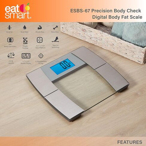 Eat Smart Digital Body Fat Scale with Auto Recognition Technology, Black in Kuwait
