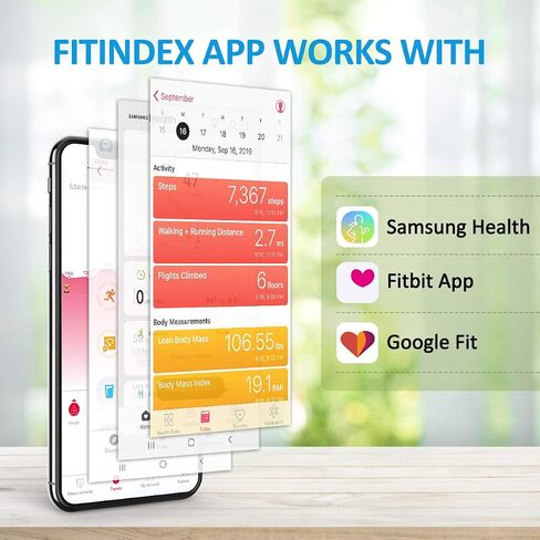 FITINDEX Scale for Body Weight and Fat Percentage, Smart Scale, Digital Bathroom Body Composition Monitor with Bluetooth & App for BMI, Body Fat, Muscle Mass, 400lbs - Black in Kuwait