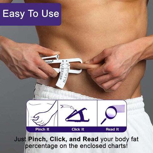 Accu-Measure Body Fat Caliper - جهاز قياس دهون الجسم المحمول باليد - فرجار Skinfold يقيس دهون الجسم للرجال والنساء in Saudi Arabia