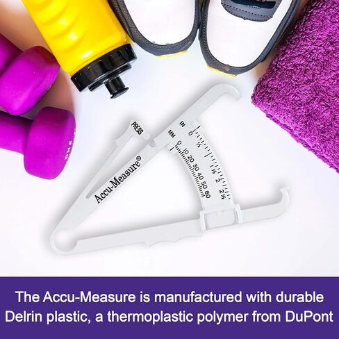 Accu-Measure Body Fat Caliper - جهاز قياس دهون الجسم المحمول باليد - فرجار Skinfold يقيس دهون الجسم للرجال والنساء in Saudi Arabia
