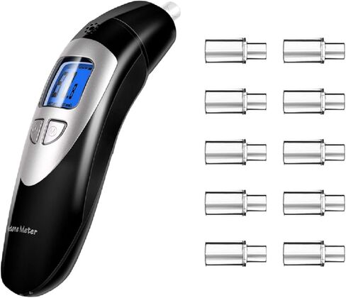 Ketone Breath Analyzer, Keto Breath Meter for Testing Ketosis with 10 Mouthpieces(Black) in Kuwait
