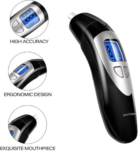 Ketone Breath Analyzer, Keto Breath Meter for Testing Ketosis with 10 Mouthpieces(Black) in Kuwait